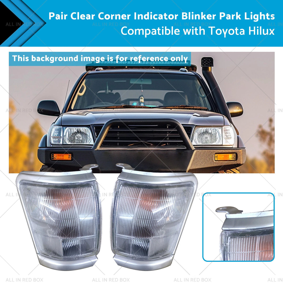 Pair Clear Corner Indicator Lights for Toyota Hilux (1997–2001)