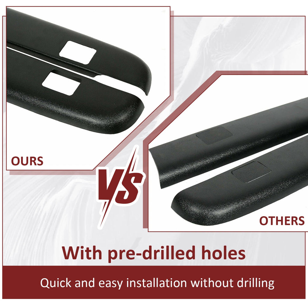 Set of 2 Bed Rail Caps for 2007-2013 Chevy Silverado 1500 Extended/Crew Cab