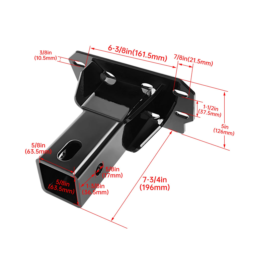 Steel Trailer Hitch Receiver 2" for Polaris Ranger 1000 XP (2018–2024)