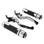 Silver Extendable Brake Clutch Lever Grip Set for BMW F800R (2009-2018)