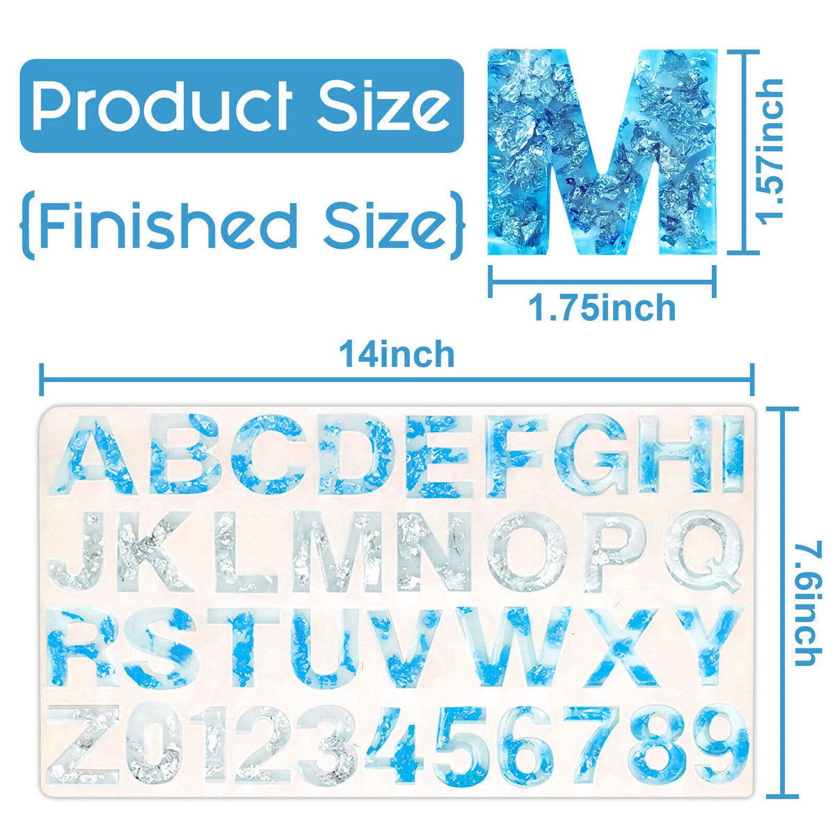 Silicone Mold for Epoxy Casting Alphabet Letters & Numbers Keychain