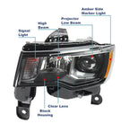 Set of 2 Halogen Projector Headlights for Jeep Grand Cherokee (2017–2021)