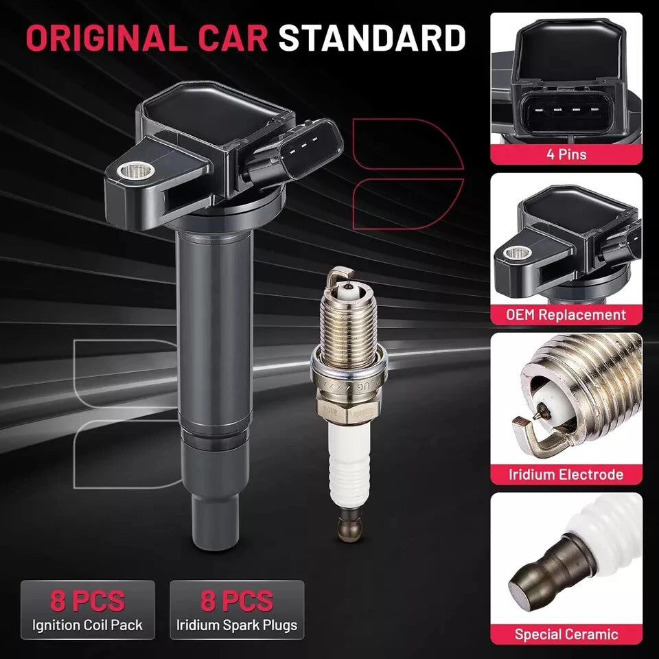 Ignition Coil & Iridium Spark Plug for Toyota Tundra Sequoia (2000–2006) UF230