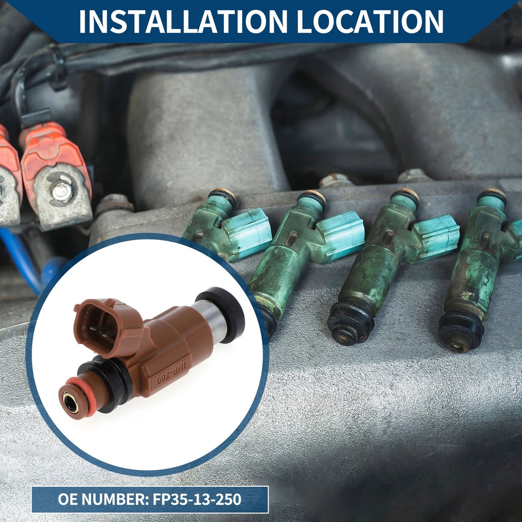 Fuel Injector No.FP35-13-250 for Mazda 626 LX (2000–2002) 1 Pc Brown