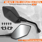 2Pcs Convex Side Rear View Mirrors for ATV (Universal Fit)