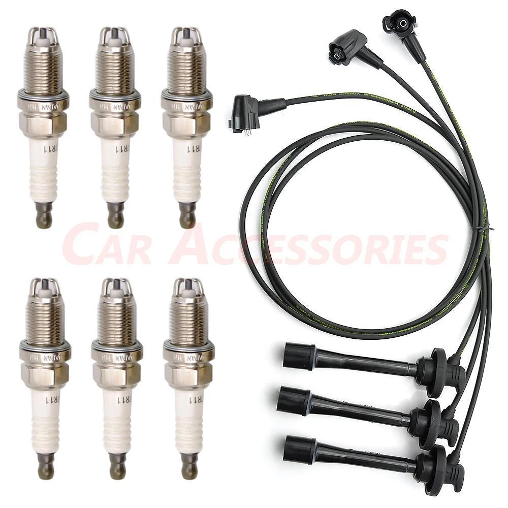 Set of 4 Spark Plugs & Ignition Wires for Toyota 4Runner Tacoma (K16TR11, TE66)