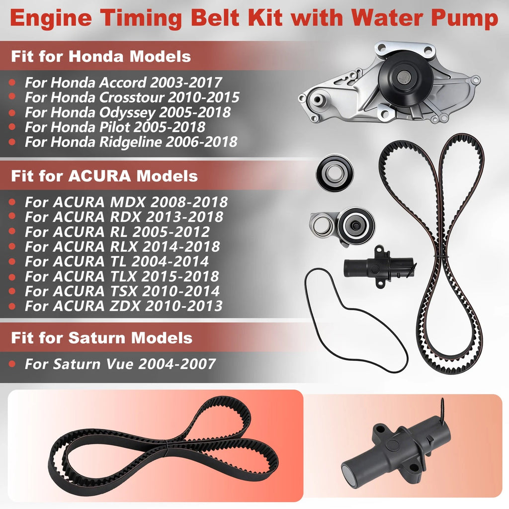 Engine Timing Belt Kit & Water Pump for Acura Honda Accord Saturn 
