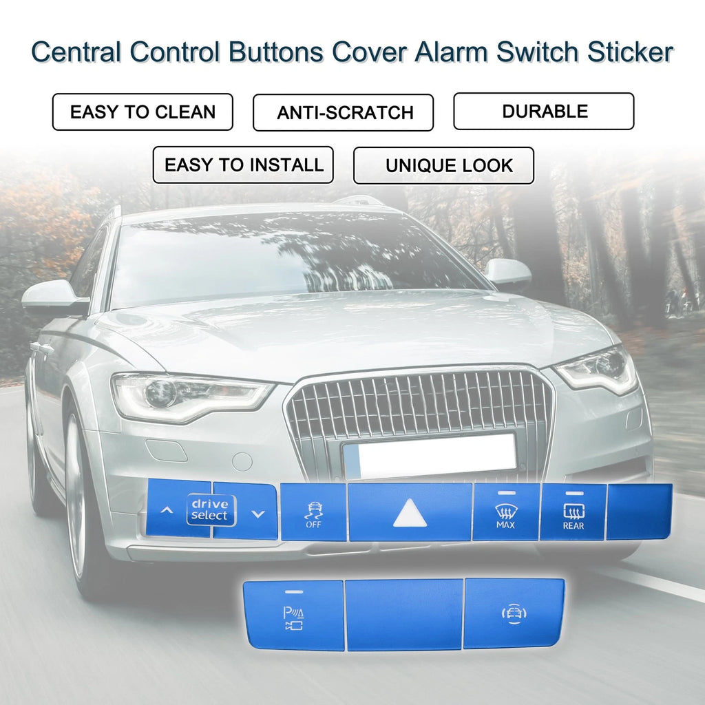 Central Control Buttons Cover for Audi A6 A7 (2019–2024) - Blue