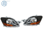 Set of 2 Halogen Headlights for Toyota Yaris (2007-2012) Black