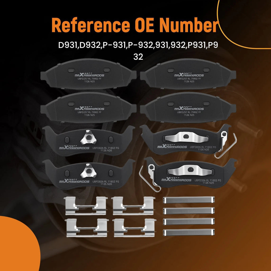 8pcs Ceramic Brake Pads Kit for Mercury Grand Marquis (2003–2011)