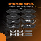 8pcs Ceramic Brake Pads Kit for Mercury Grand Marquis (2003–2011)