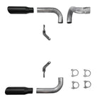 2.5" Dual Exhaust Kit for Jeep Wrangler (2018–2025) No Muffler Rolled Black Tips