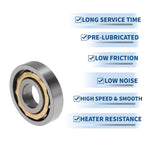 E12 Deep Groove Ball Bearings for Scooter Skateboard Wheel (12x32x7mm)