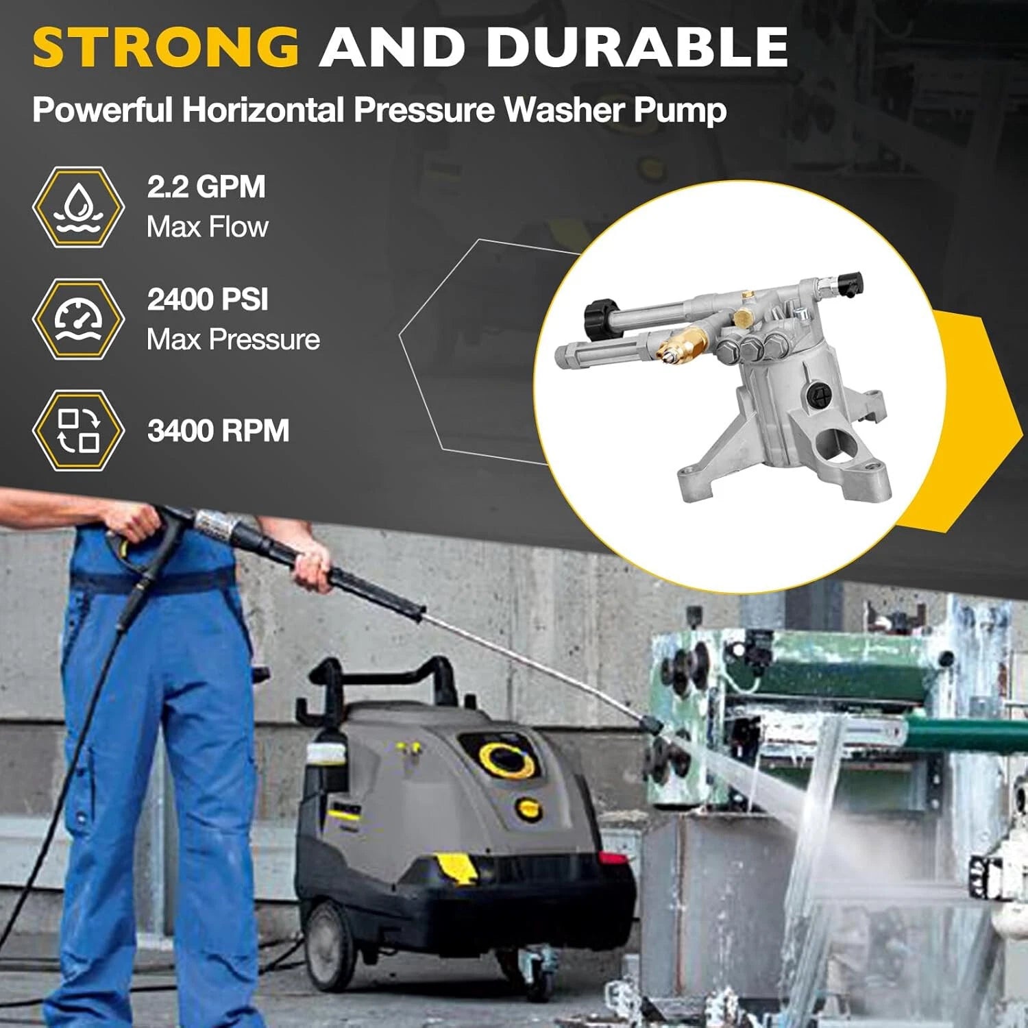7/8" Shaft Pressure Washer Pump for AR RMW22G24-EZ-SX (Left-Handed)