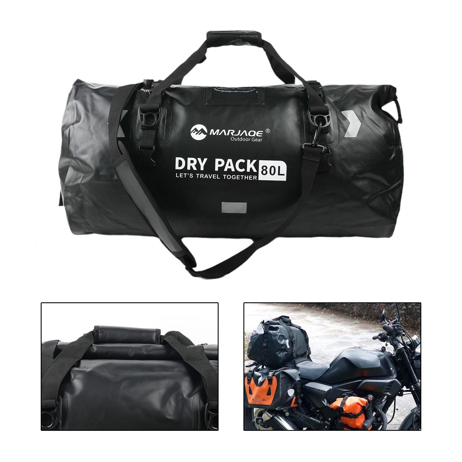 80L Saddlebag Side Storage Tail Bag for Motorcycle (Universal)