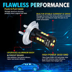 H7 LED Headlight Bulbs High Beam For Audi A4 (1996-2014)