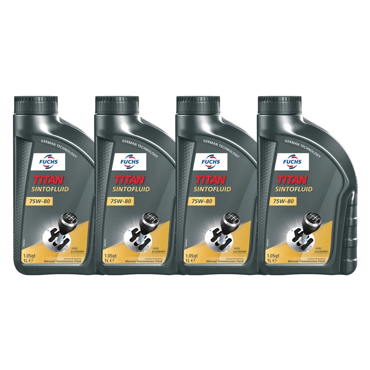 Set of 4 Fuchs TITAN SINTOFLUID SAE 75W-80 Manual Transmission Fluid (1L)