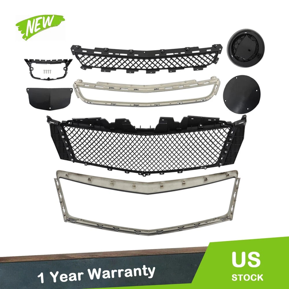 Glossy Black Plastic Front Center Grille Assembly for Cadillac XTS (2013–2017)