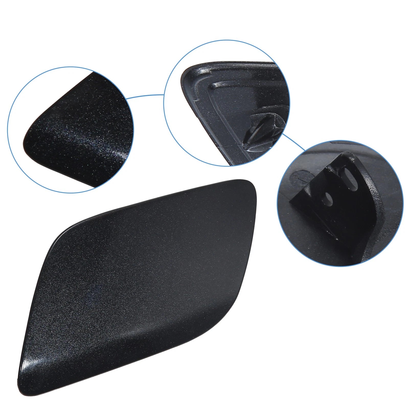 Front Left Headlight Washer Nozzle Cover for Audi (Gloss Black)