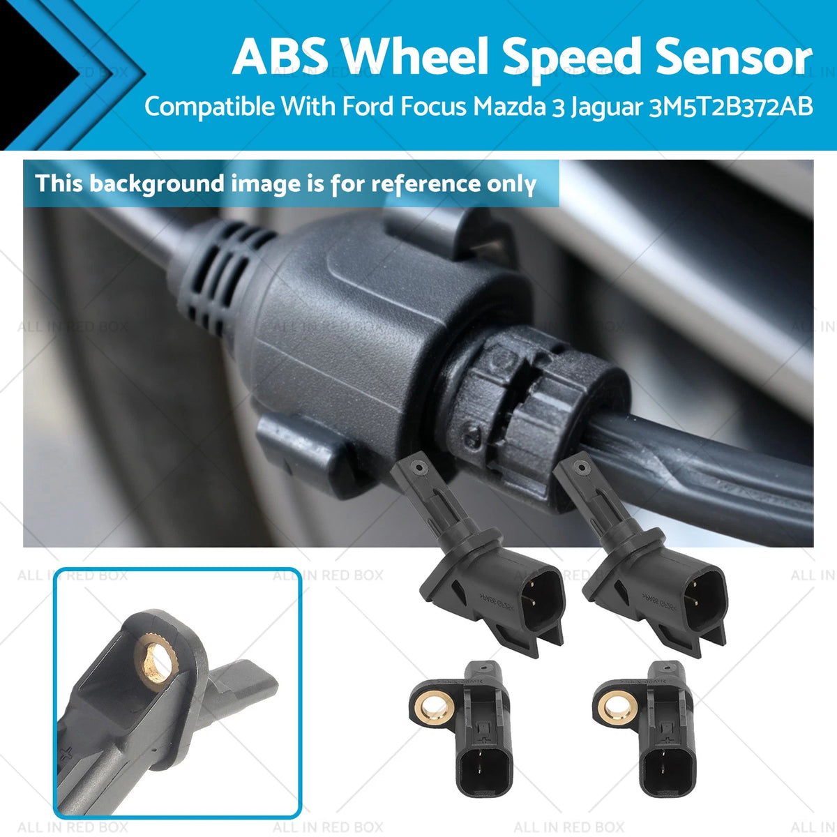 Set of 4 ABS Sensors for Ford Focus, Mazda 3, Jaguar