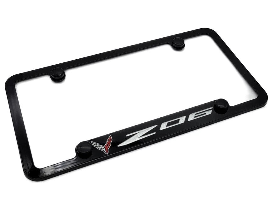 License Plate Frame Front Mount with Chevy C8 Corvette Logo for Corvette C8 Z06 (2020–2024)