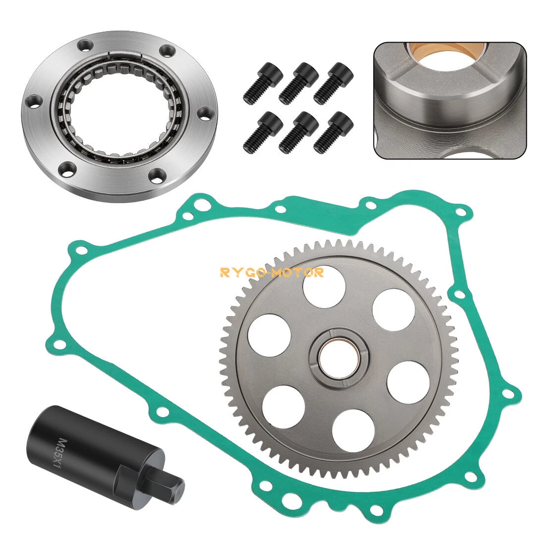 Starter Clutch One Way Gear Gasket Flywheel Puller for Yamaha Rhino 450 (2006–2009)