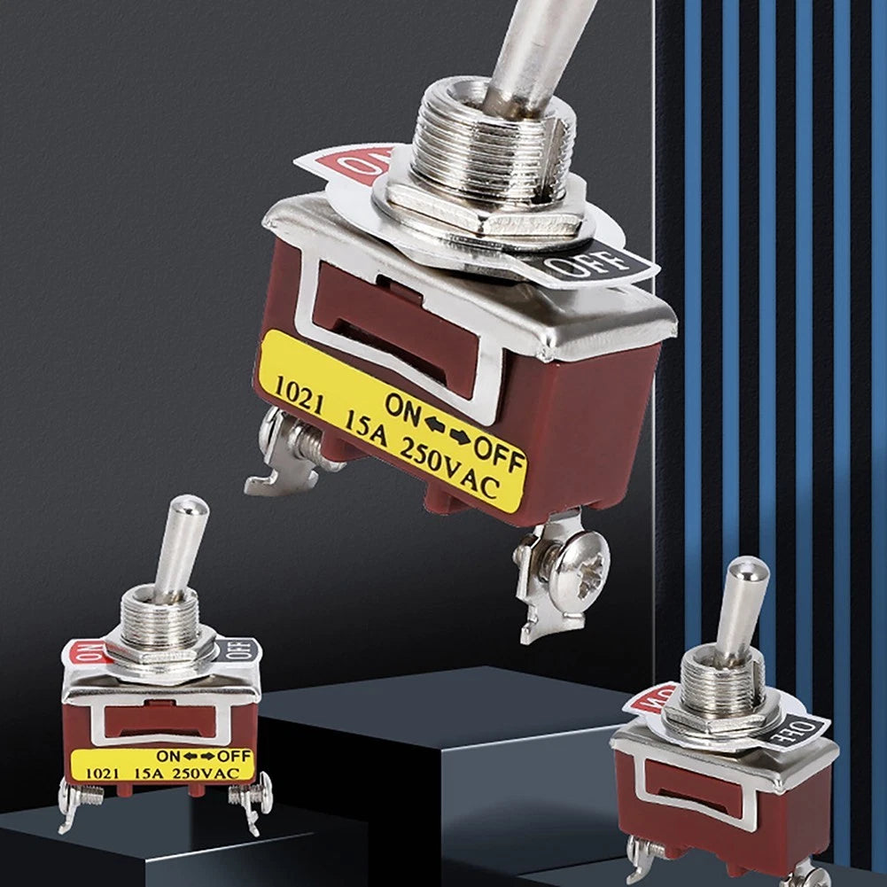 SPST Toggle Switch 15A 250V 2 Pin 2 Position with Waterproof Cap