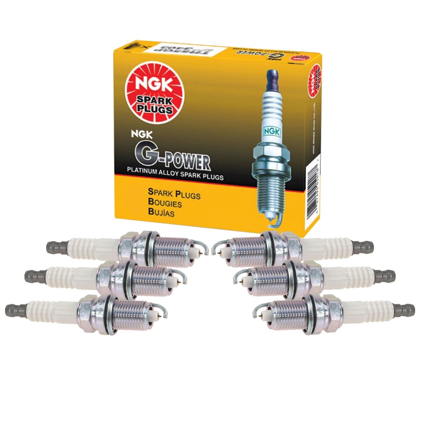 Set of 6 NGK G-Power Platinum Spark Plugs for Acura Dodge Jeep Mitsubishi (V6)