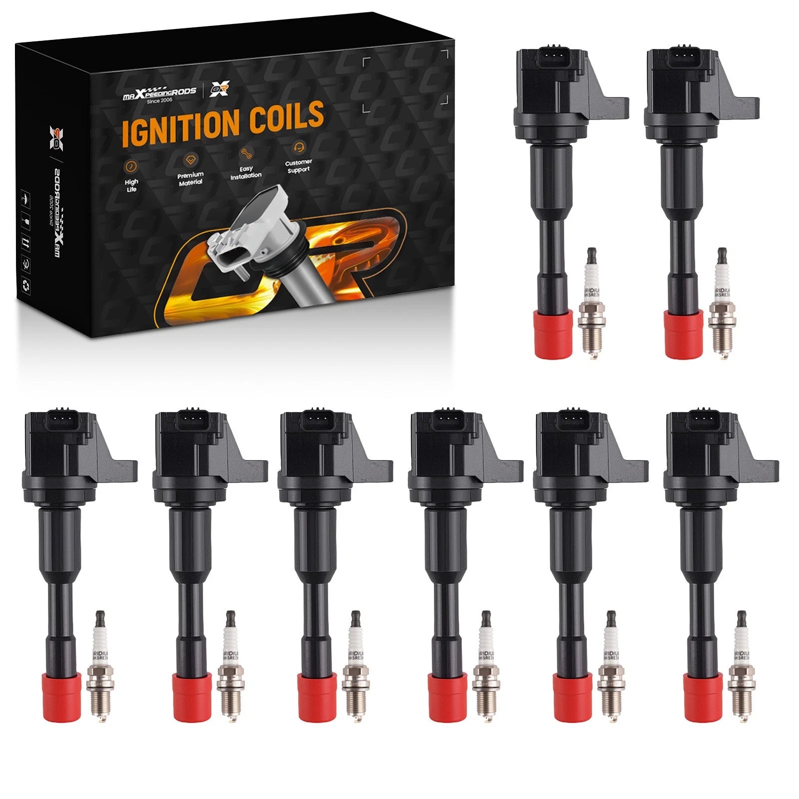 8X Ignition Coils + 8X Iridium Plugs for Honda Civic 1.3L Hybrid (2003–2005) UF-374