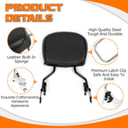 Black Backrest Sissy Bar with Stealth Rack for Harley Touring Street Glide (2009–2026)