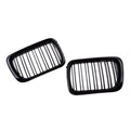 Gloss Black Double Line Front Kidney Grills for BMW E36 M3 (1996-1999)