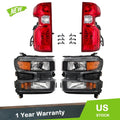 Set of 2 Tail Lights for Chevy Silverado 1500 (2019–2021) Black Halogen