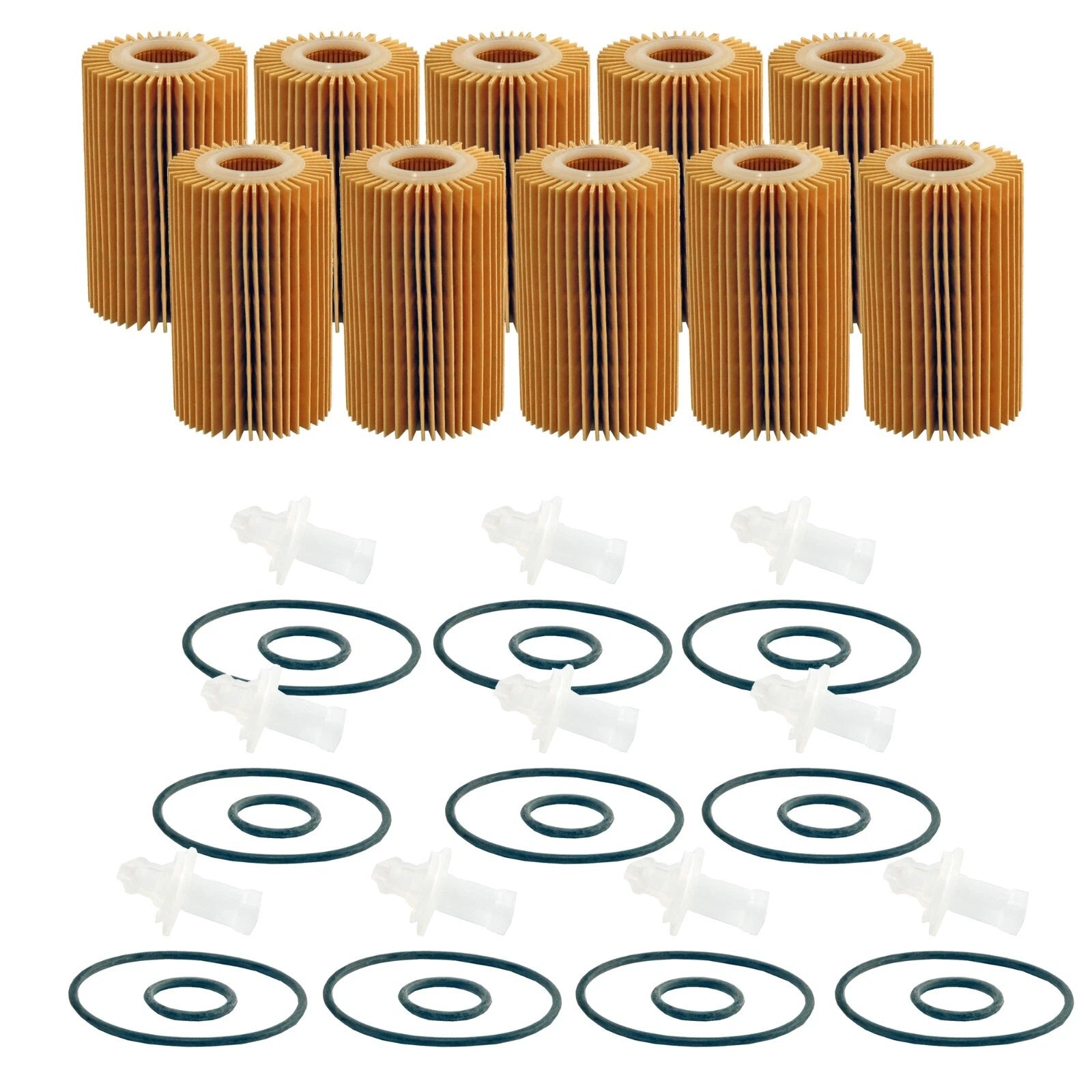 Set of 10 Engine Oil Filters for Lexus Toyota (StdAsp AutoCVT)