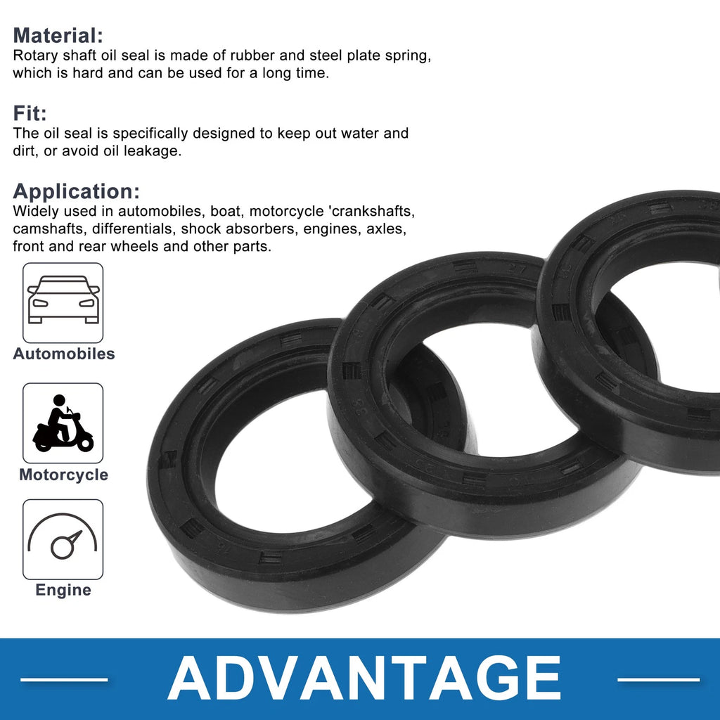 Set of 5 Oil Seal Rotary Shaft Seal Nitrile Rubber 25x38x8mm