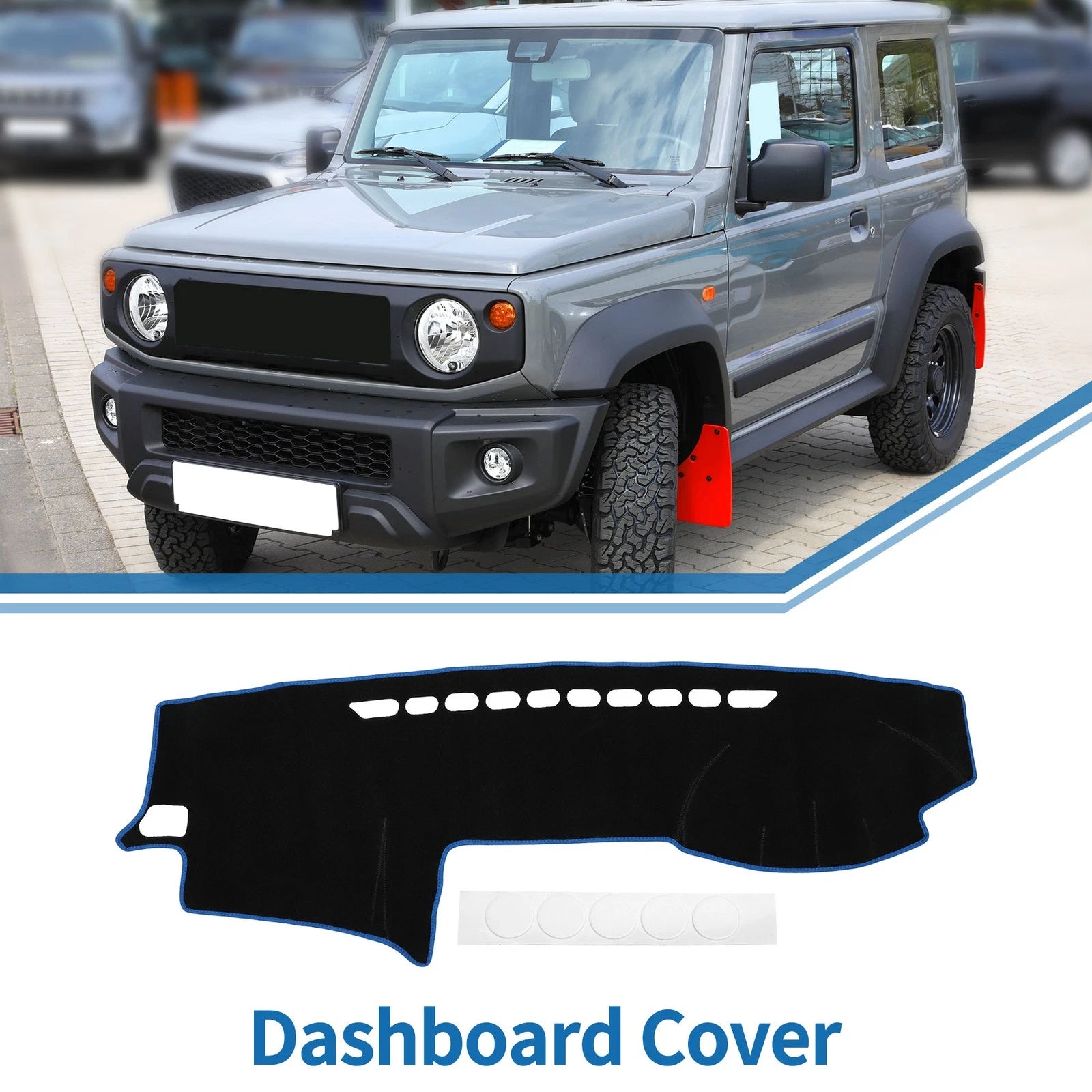 Dashboard Cover Mat for Toyota Land Cruiser Prado J120 (2003–2009) Black Blue