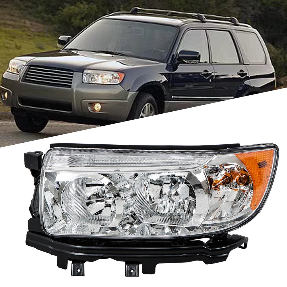 Headlight Assembly for Subaru Forester (2006–2008) Left Driver Side Chrome