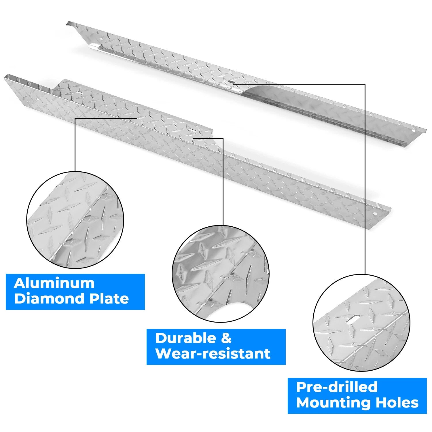 Aluminum Diamond Plate Rocker Panel Side Covers for EZGO TXT (1994–2013)