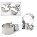 2X 1.75 Inch Stainless Steel Exhaust Clamp for Harley (Universal)