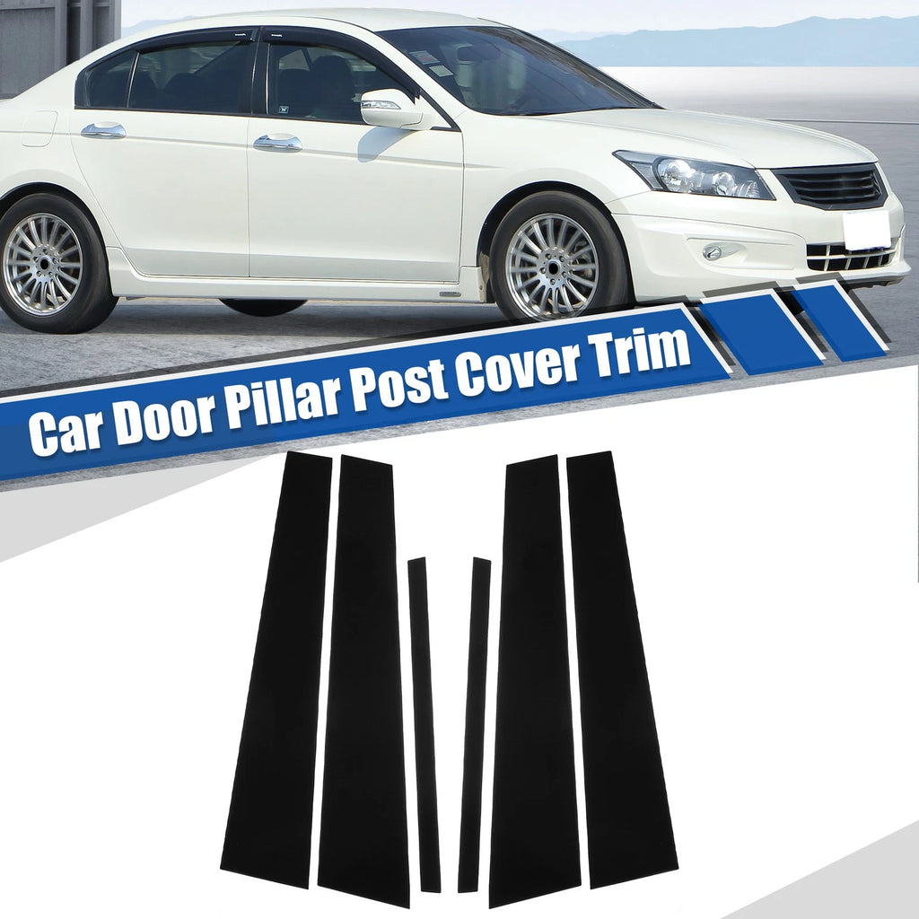Glossy Black Door Window Pillar Post Covers for Honda Accord (2008–2012)