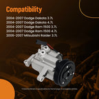 A/C Compressor w/ Clutch for Dodge Ram 1500 3.7L 4.7L (2004–2007)