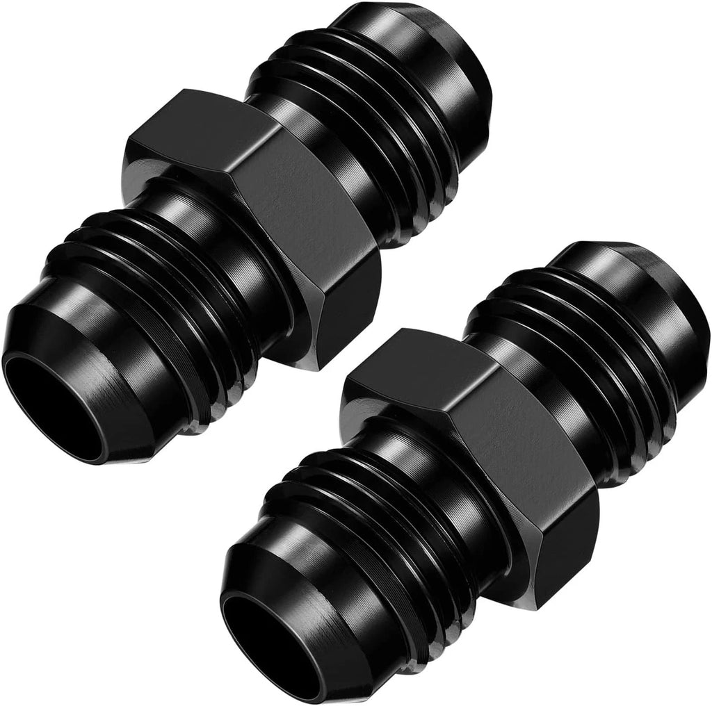 2-Pack 8AN Male to Male Flare Coupler Fitting Aluminum for Engine Pipeline