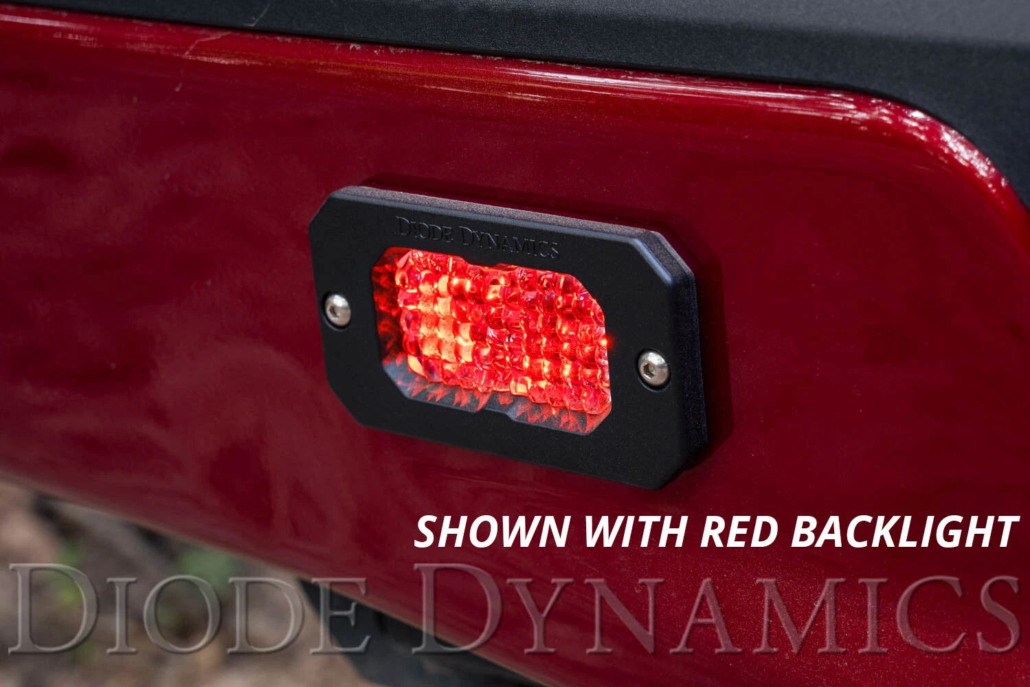 LED Bumper Flood Light Flush Mount Red Backlight for Toyota Hilux (2016–2023)