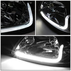 LED DRL Tube Chrome/Amber Side Headlights for Ford Mustang (1999–2004)