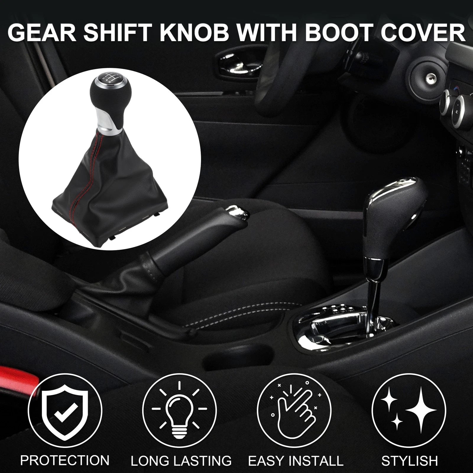 6 Speed Shift Knob with Boot Cover No. 8K0863278H for Audi A5 (2007–2017)