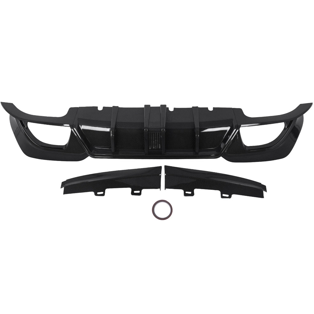 Rear Diffuser with LED for BMW 3 Series G20 (2019–2022) Carbon Fiber Style