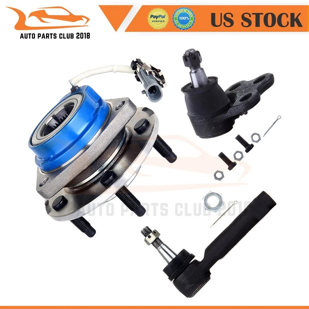 3X Tie Rod End + Lower Ball Joint + Wheel Hub Bearing FWD w/ ABS for Chevy (2002)