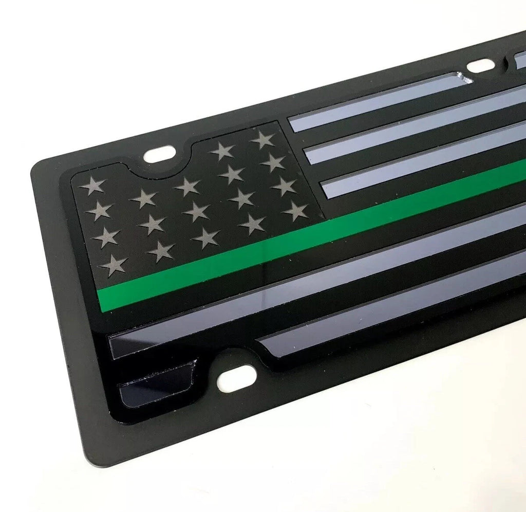Vanity License Plate Thin Green Line Tactical Black for Chevy Silverado (2011–2019)