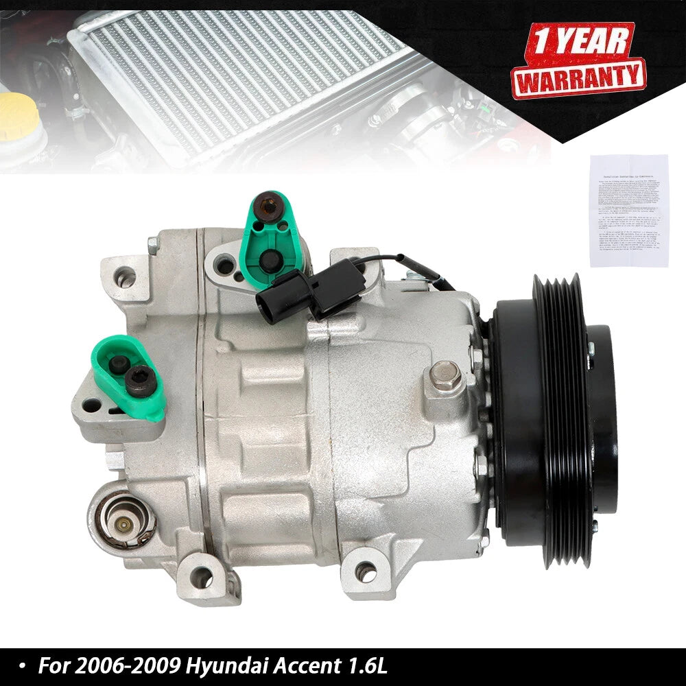 AC Compressor for Hyundai Accent (2006–2009) 1.6L L4