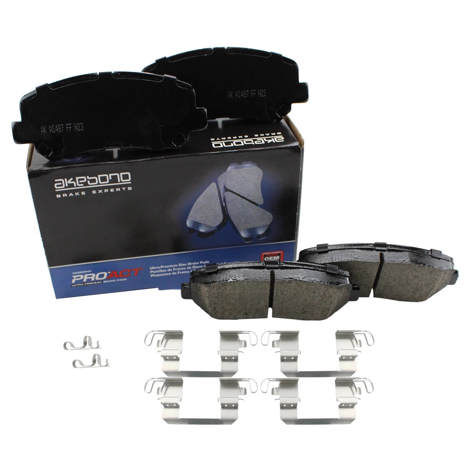 Set of 4 Akebono ProACT Ultra Premium Ceramic Front Brake Pads for 2013–2016 Dart Cherokee