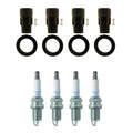Set of 4 NGK Laser Platinum Spark Plugs & Coil Boots for Compass Journey Patriot